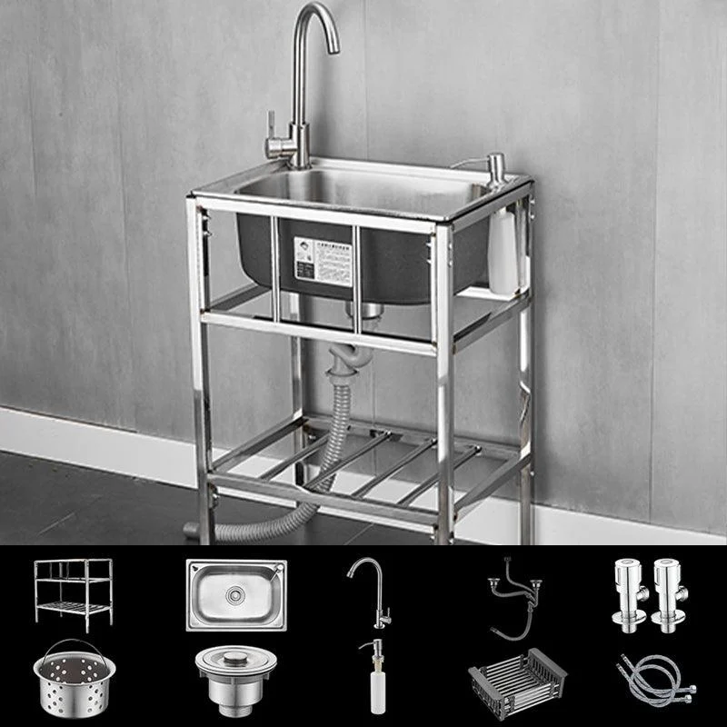 Modern Style Kitchen Sink Stainless Steel All-in-one Kitchen Sink with Frame -Bathlova