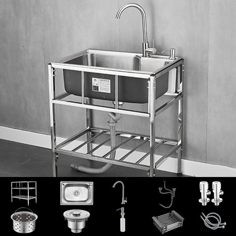 Modern Style Kitchen Sink Stainless Steel All-in-one Kitchen Sink with Frame -Bathlova