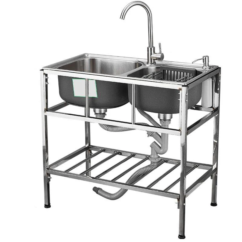 Modern Style Kitchen Sink Stainless Steel All-in-one Kitchen Sink with Frame -Bathlova