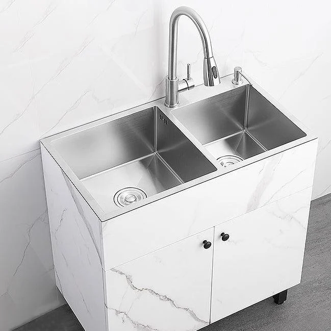 Modern Style Kitchen Sink Stainless Steel All-in-one Kitchen Sink with Storage Box -Bathlova