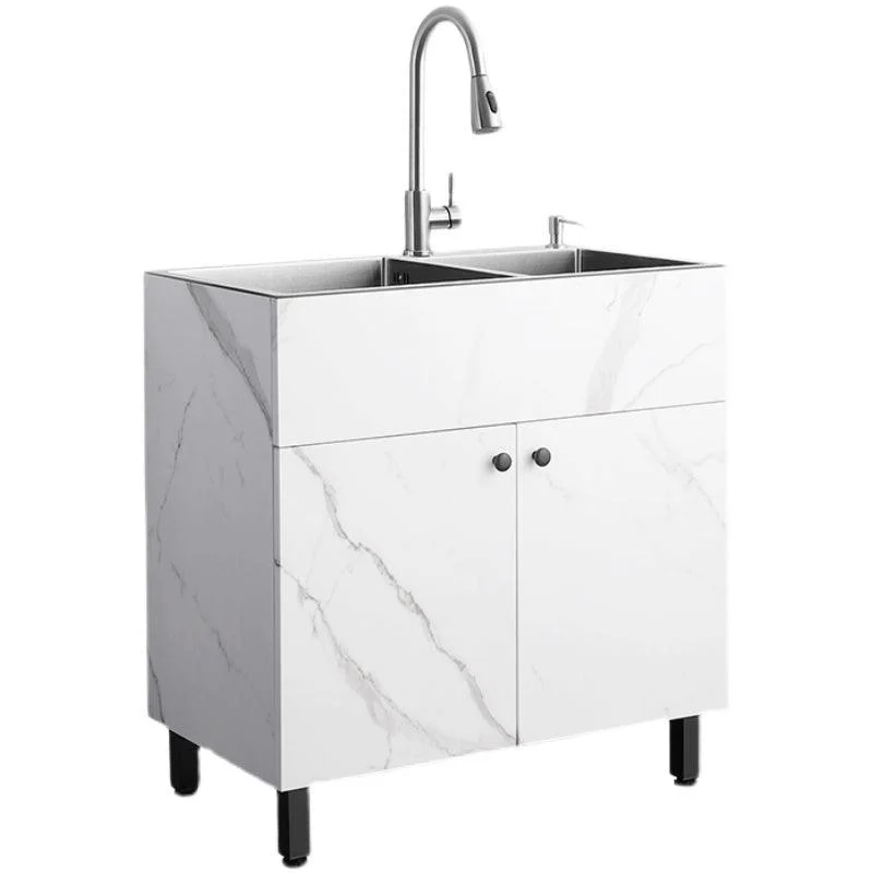 Modern Style Kitchen Sink Stainless Steel All-in-one Kitchen Sink with Storage Box -Bathlova