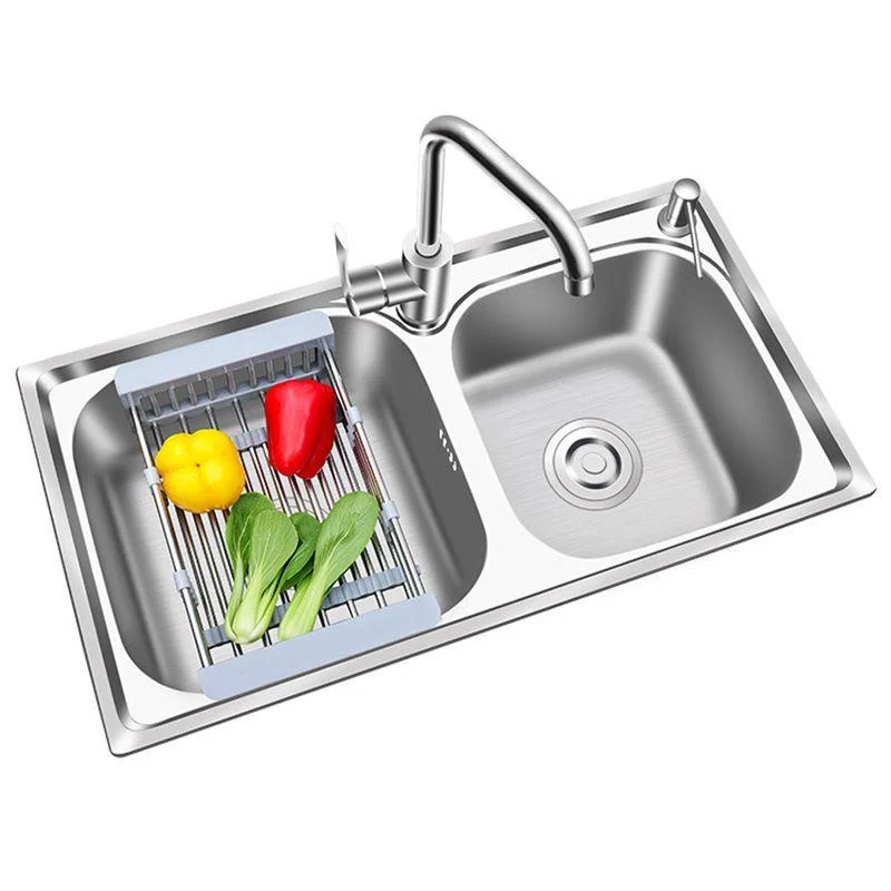 Modern Style Kitchen Sink Stainless Steel Corrosion Resistant Drop-In Kitchen Sink -Bathlova