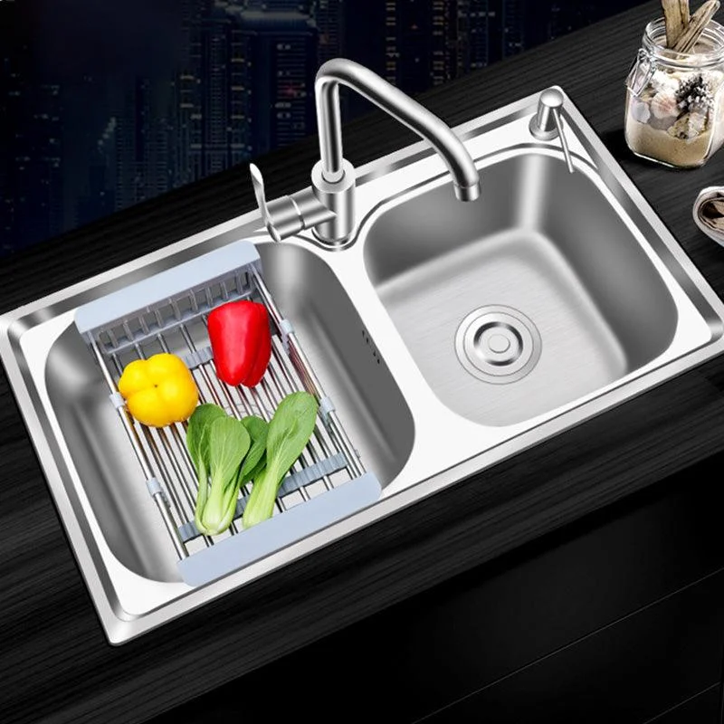 Modern Style Kitchen Sink Stainless Steel Corrosion Resistant Drop-In Kitchen Sink -Bathlova