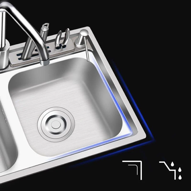 Modern Style Kitchen Sink Stainless Steel Corrosion Resistant Drop-In Kitchen Sink -Bathlova