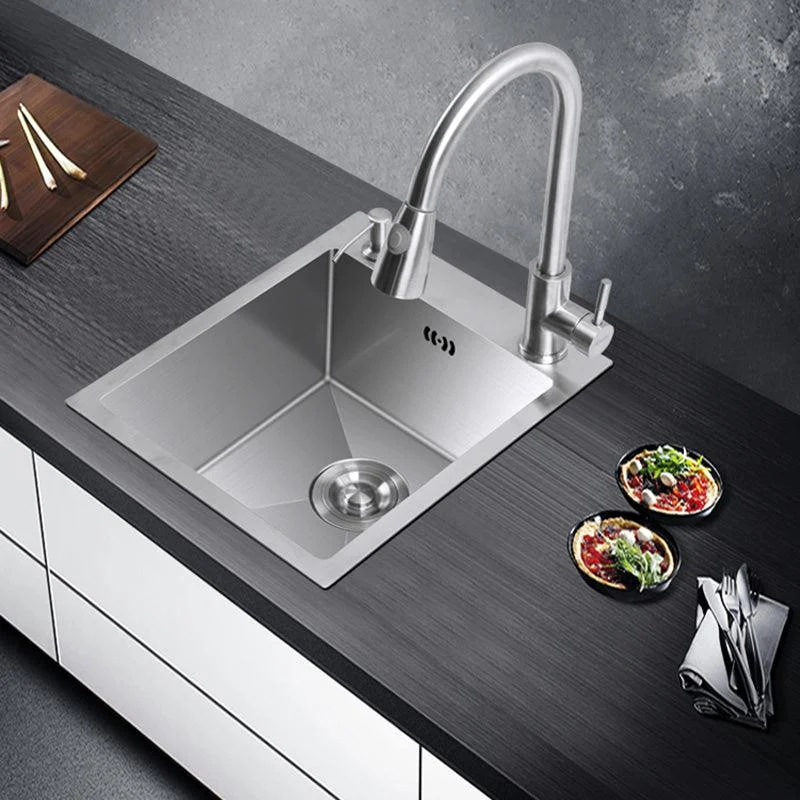 Modern Style Kitchen Sink Stainless Steel Dirt Resistant 1 Holes Drop-In Kitchen Sink -Bathlova