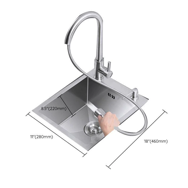 Modern Style Kitchen Sink Stainless Steel Dirt Resistant 1 Holes Drop-In Kitchen Sink -Bathlova