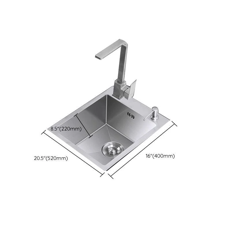 Modern Style Kitchen Sink Stainless Steel Dirt Resistant 1 Holes Drop-In Kitchen Sink -Bathlova