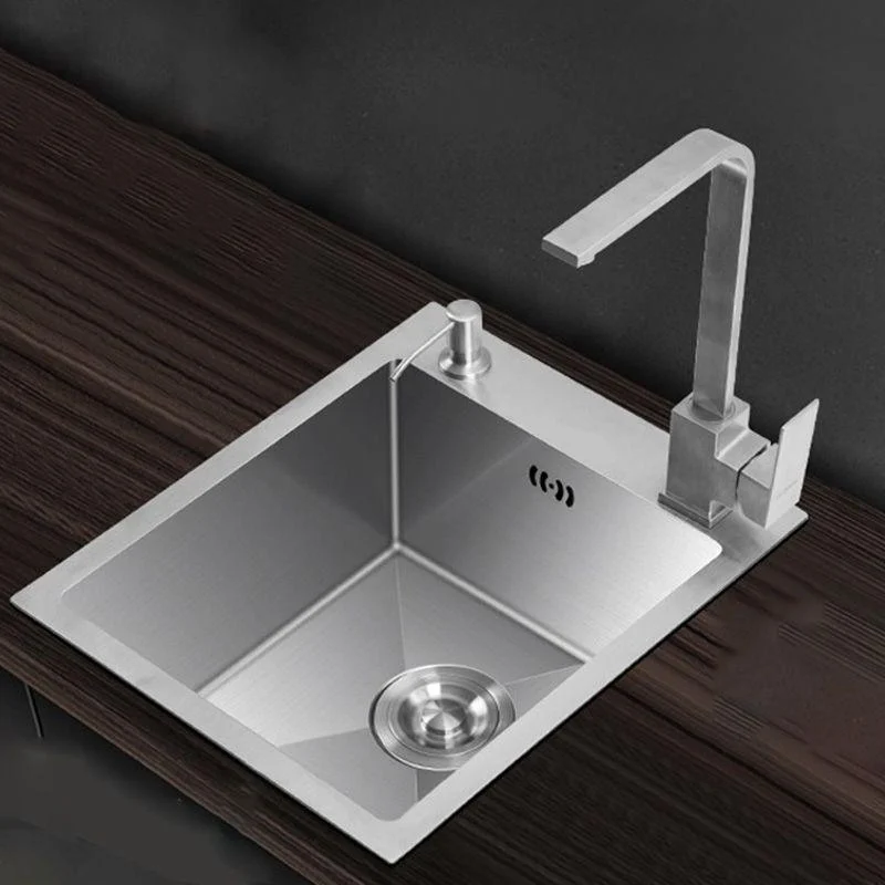 Modern Style Kitchen Sink Stainless Steel Dirt Resistant 1 Holes Drop-In Kitchen Sink -Bathlova