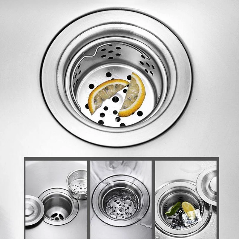 Modern Style Kitchen Sink Stainless Steel Dirt Resistant 1 Holes Drop-In Kitchen Sink -Bathlova