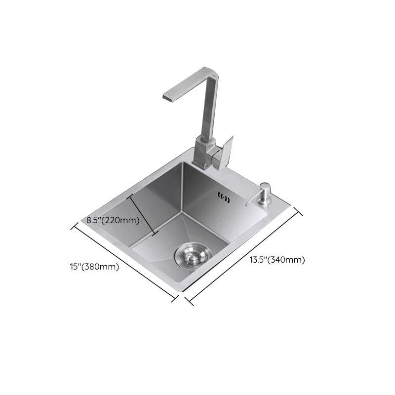 Modern Style Kitchen Sink Stainless Steel Dirt Resistant 1 Holes Drop-In Kitchen Sink -Bathlova