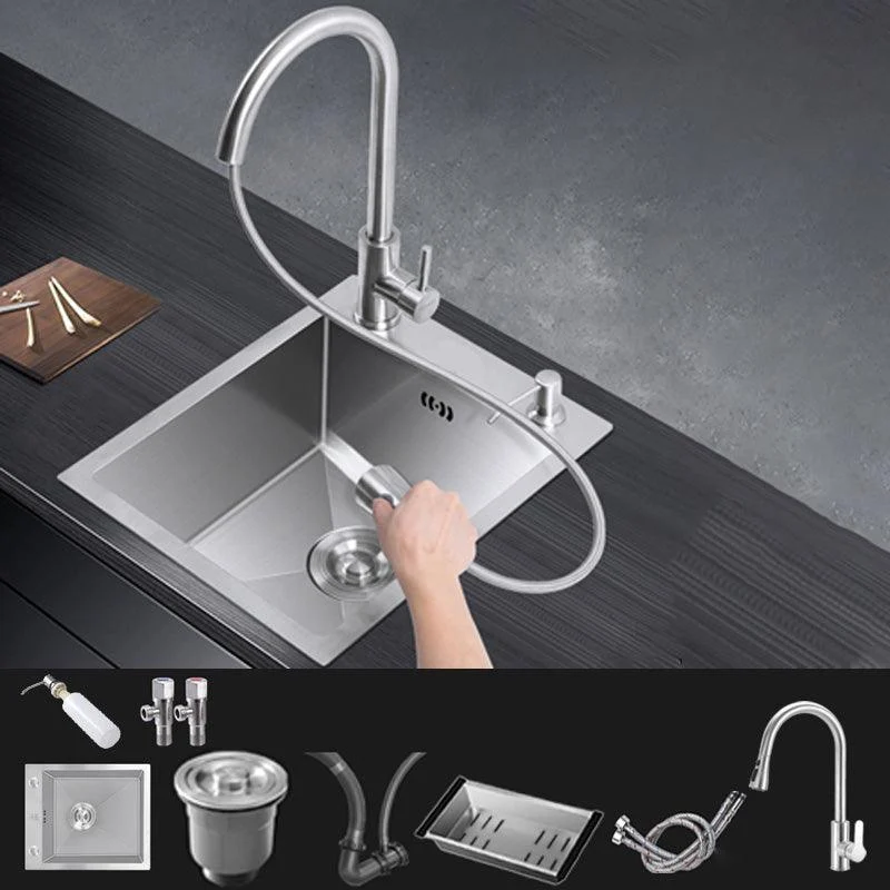 Modern Style Kitchen Sink Stainless Steel Dirt Resistant 1 Holes Drop-In Kitchen Sink -Bathlova