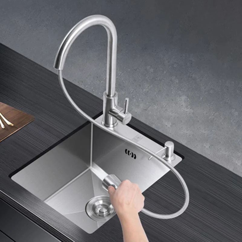 Modern Style Kitchen Sink Stainless Steel Dirt Resistant 1 Holes Drop-In Kitchen Sink -Bathlova