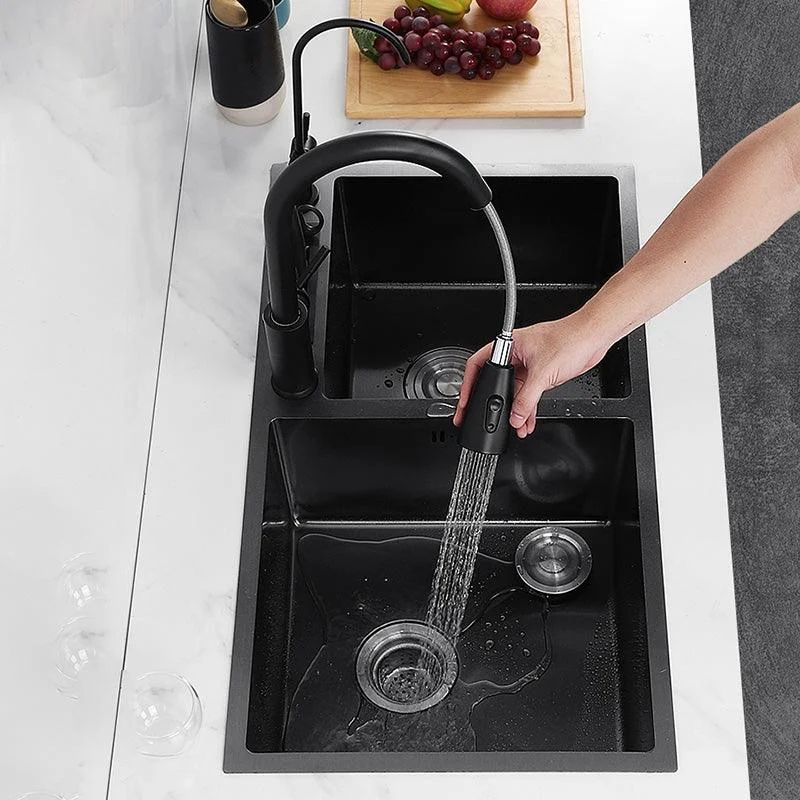 Modern Style Kitchen Sink Stainless Steel Dirt Resistant 2 Holes Drop-In Kitchen Sink -Bathlova