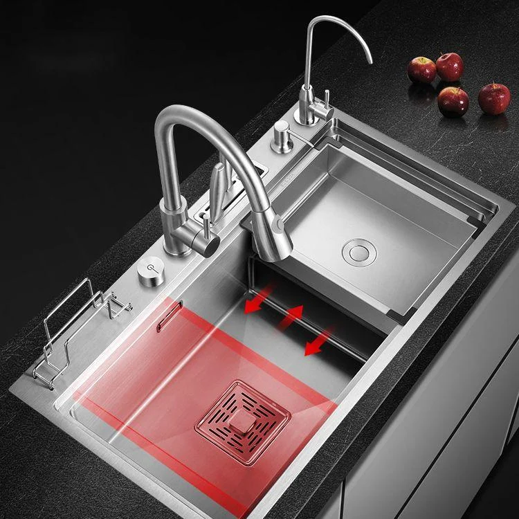 Modern Style Kitchen Sink Stainless Steel Dirt Resistant Drop-In Kitchen Sink -Bathlova