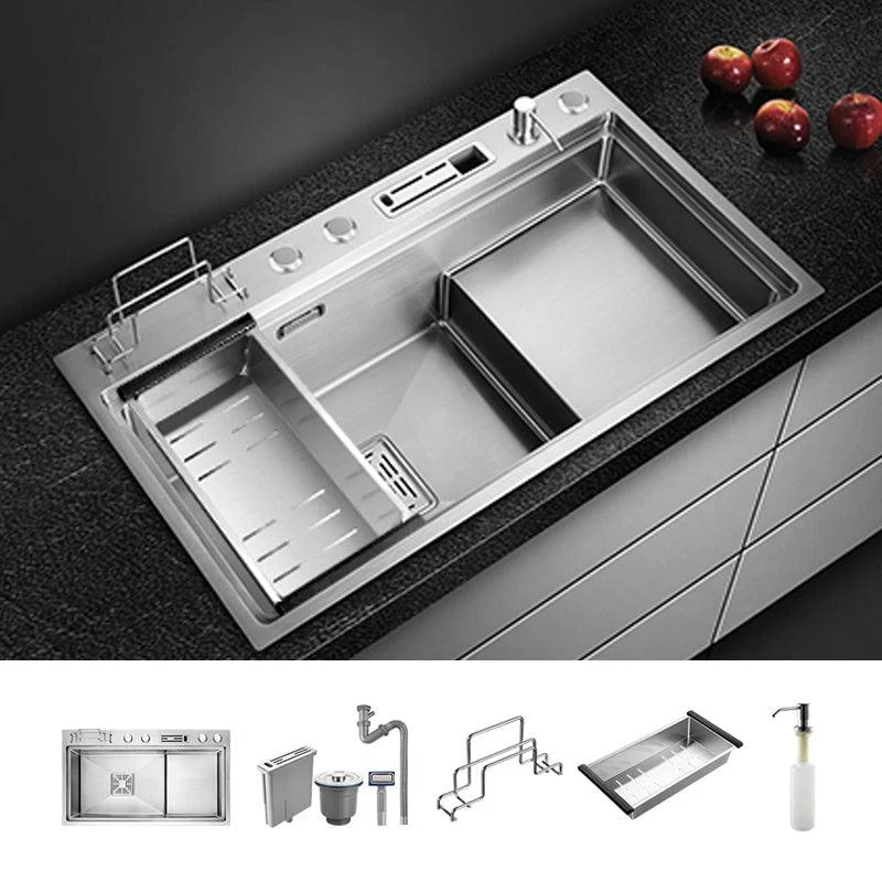 Modern Style Kitchen Sink Stainless Steel Dirt Resistant Drop-In Kitchen Sink -Bathlova