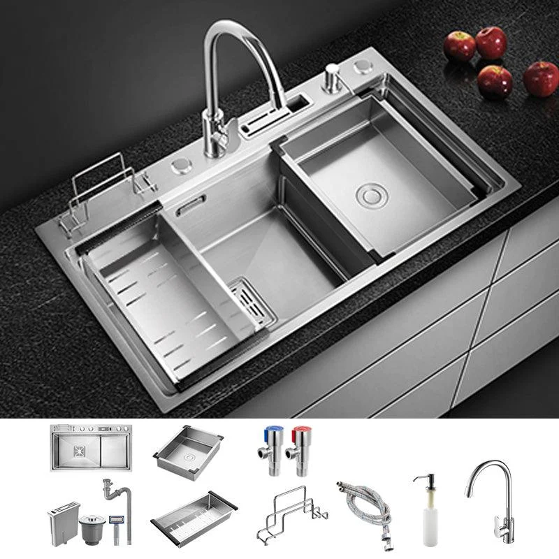 Modern Style Kitchen Sink Stainless Steel Dirt Resistant Drop-In Kitchen Sink -Bathlova