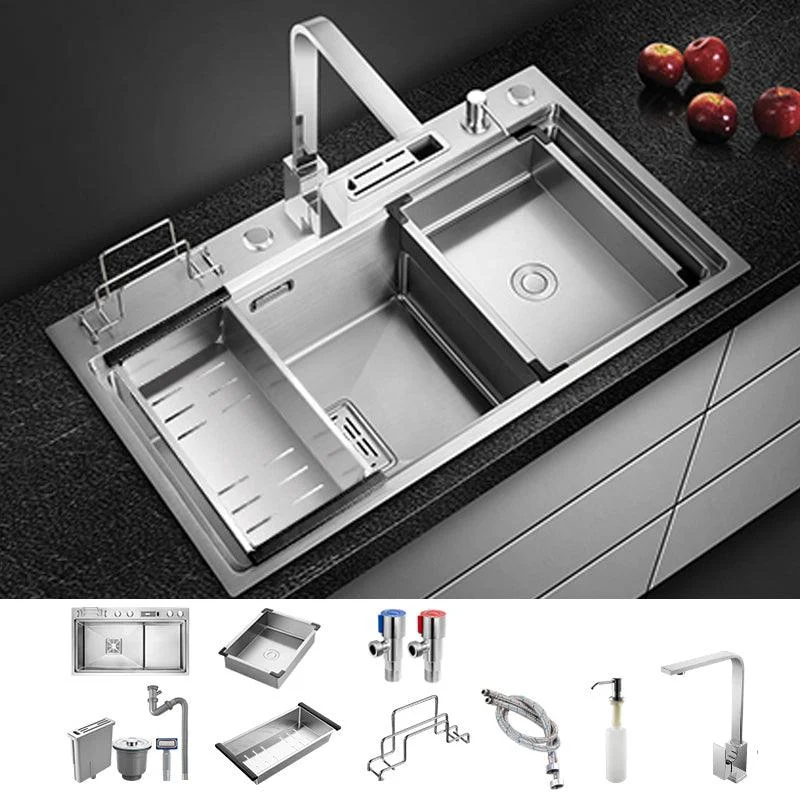 Modern Style Kitchen Sink Stainless Steel Dirt Resistant Drop-In Kitchen Sink -Bathlova