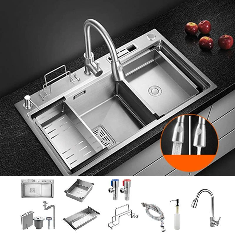 Modern Style Kitchen Sink Stainless Steel Dirt Resistant Drop-In Kitchen Sink -Bathlova