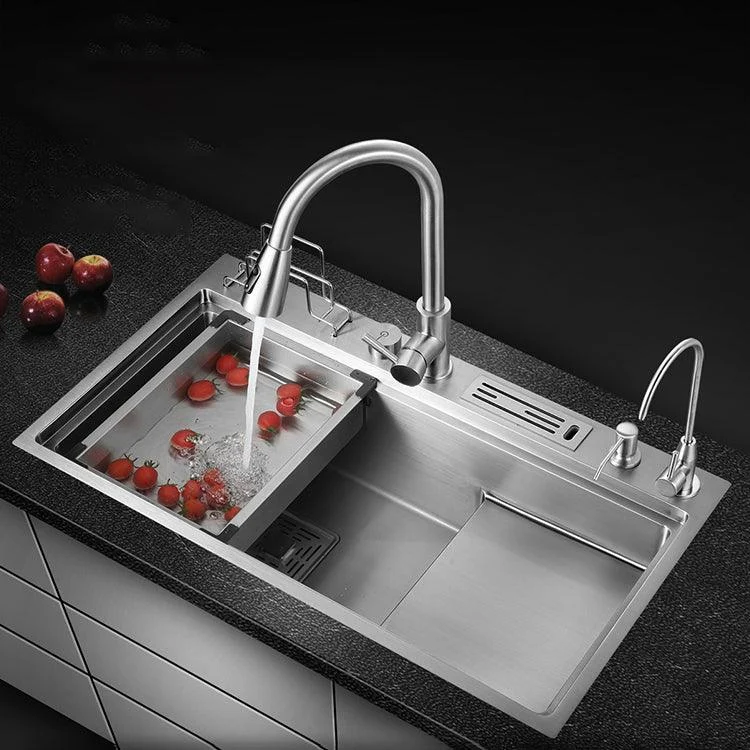 Modern Style Kitchen Sink Stainless Steel Dirt Resistant Drop-In Kitchen Sink -Bathlova