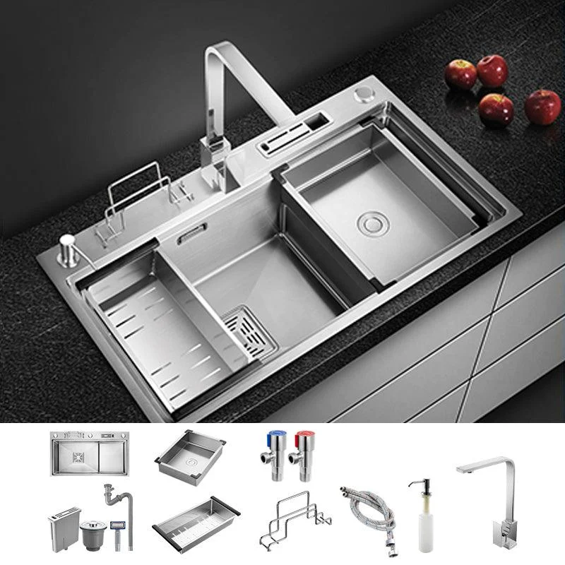 Modern Style Kitchen Sink Stainless Steel Dirt Resistant Drop-In Kitchen Sink -Bathlova