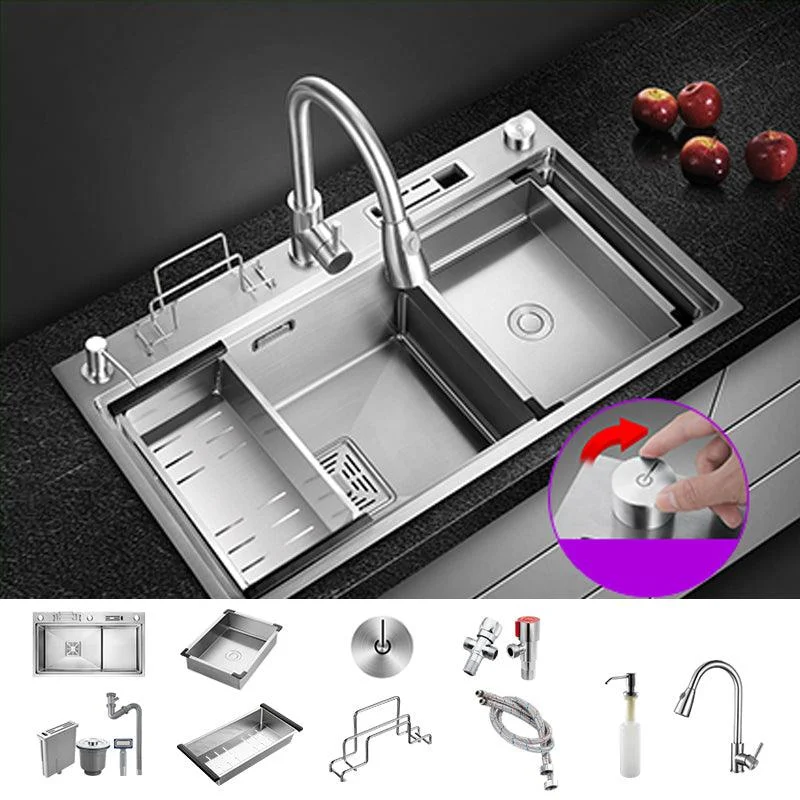 Modern Style Kitchen Sink Stainless Steel Dirt Resistant Drop-In Kitchen Sink -Bathlova