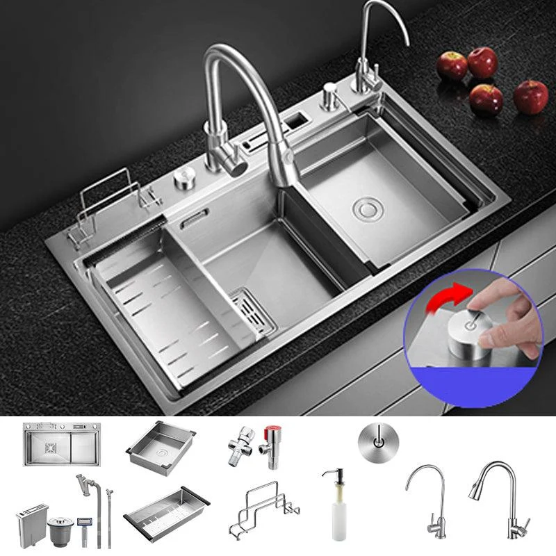 Modern Style Kitchen Sink Stainless Steel Dirt Resistant Drop-In Kitchen Sink -Bathlova