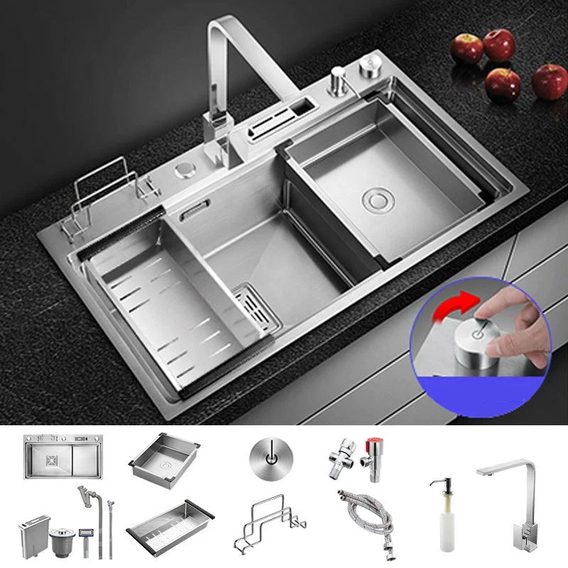 Modern Style Kitchen Sink Stainless Steel Dirt Resistant Drop-In Kitchen Sink -Bathlova