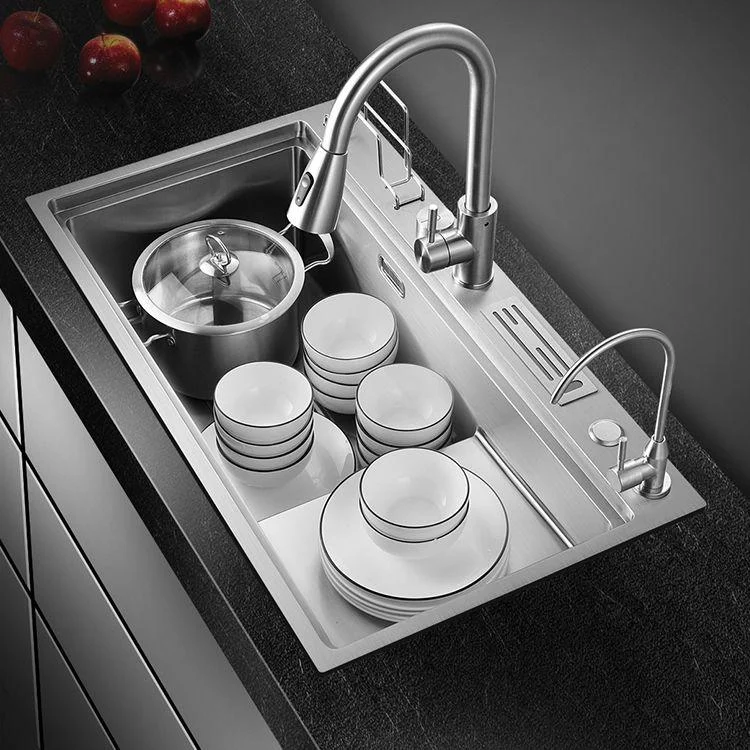 Modern Style Kitchen Sink Stainless Steel Dirt Resistant Drop-In Kitchen Sink -Bathlova