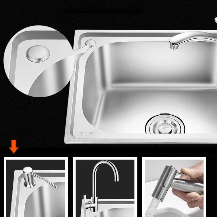 Modern Style Kitchen Sink Stainless Steel Dirt Resistant Kitchen Sink(Not Included Tap) -Bathlova