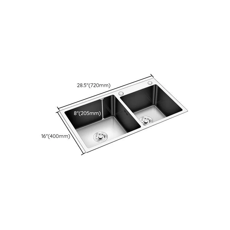 Modern Style Kitchen Sink Stainless Steel Drop-In Kitchen Double Sink -Bathlova