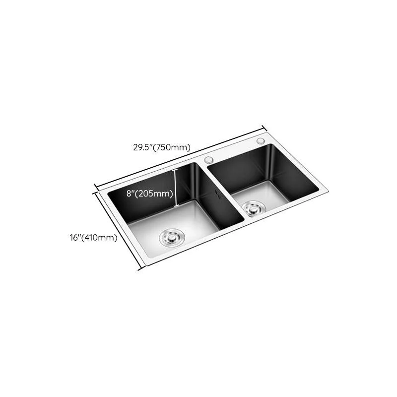 Modern Style Kitchen Sink Stainless Steel Drop-In Kitchen Double Sink -Bathlova