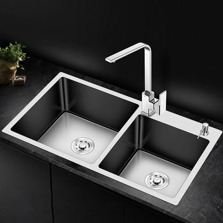 Modern Style Kitchen Sink Stainless Steel Drop-In Kitchen Double Sink -Bathlova