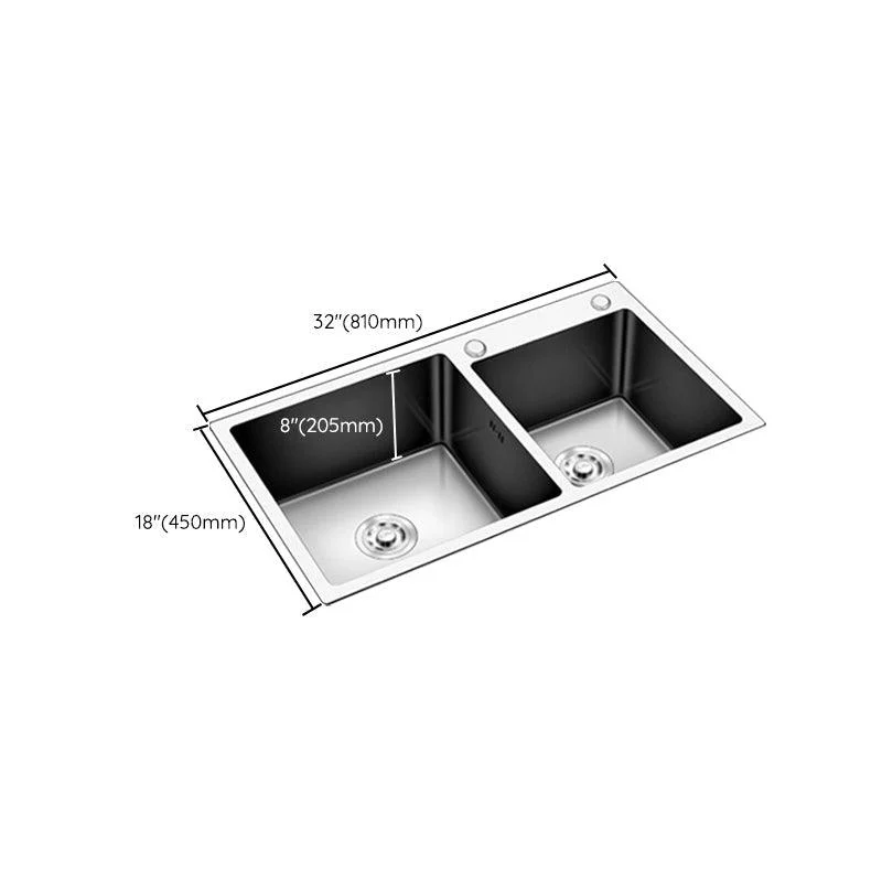 Modern Style Kitchen Sink Stainless Steel Drop-In Kitchen Double Sink -Bathlova