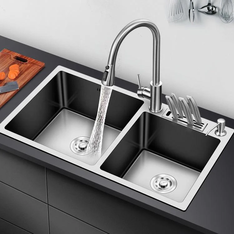 Modern Style Kitchen Sink Stainless Steel Drop-In Kitchen Double Sink -Bathlova