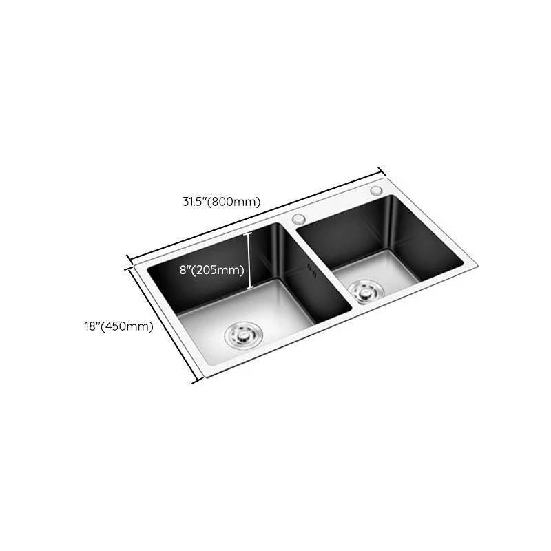 Modern Style Kitchen Sink Stainless Steel Drop-In Kitchen Double Sink -Bathlova