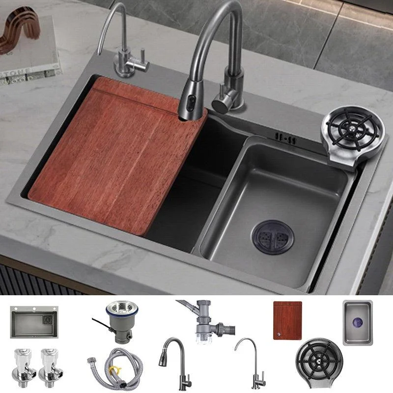 Modern Style Kitchen Sink Stainless Steel Drop-In Noise-cancelling Design Kitchen Sink -Bathlova