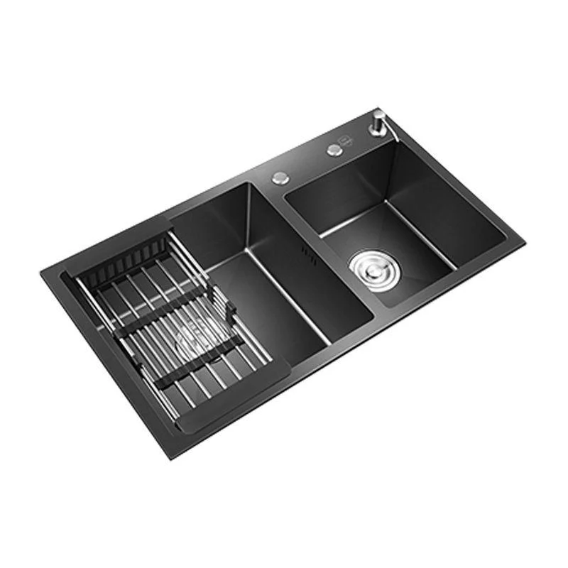 Modern Style Kitchen Sink Stainless Steel Kitchen Double Sink in Black -Bathlova