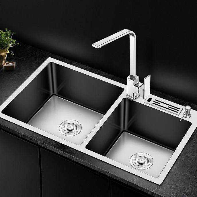 Modern Style Kitchen Sink Stainless Steel Kitchen Double Sink with Soundproofing -Bathlova