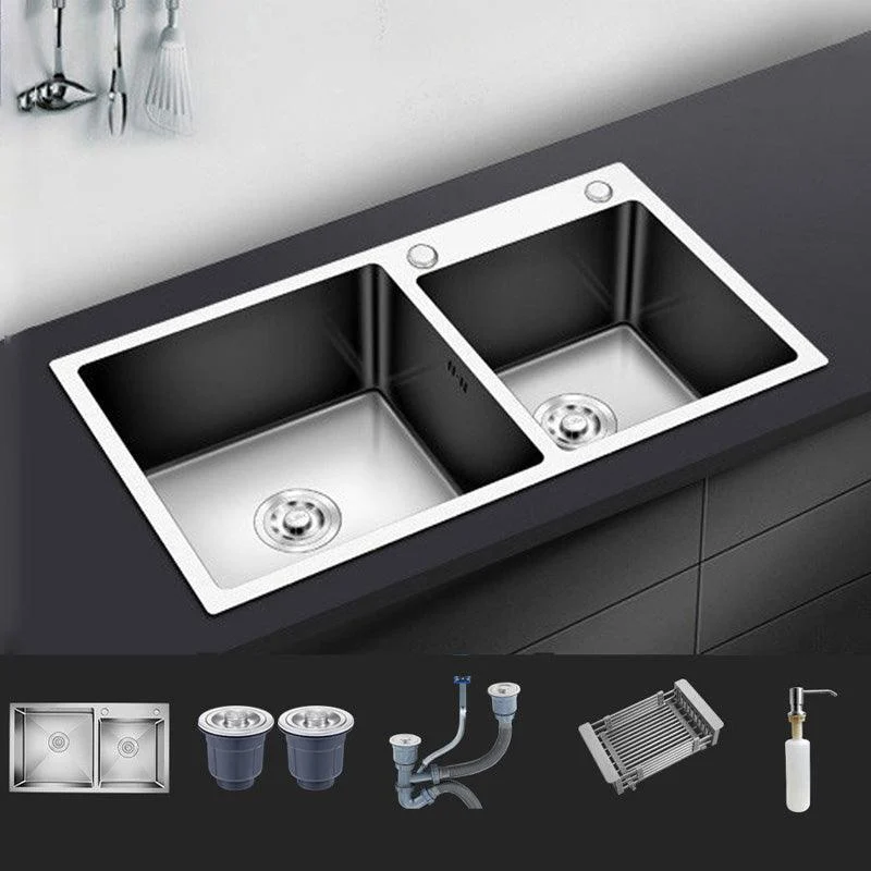 Modern Style Kitchen Sink Stainless Steel Kitchen Double Sink with Soundproofing -Bathlova