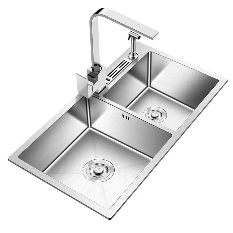 Modern Style Kitchen Sink Stainless Steel Kitchen Double Sink with Soundproofing -Bathlova