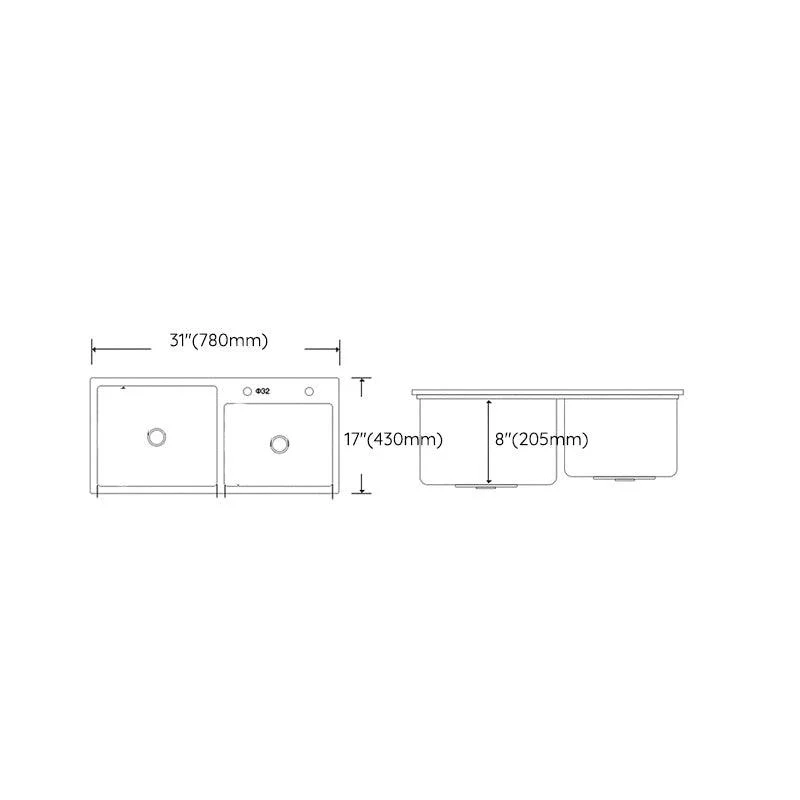 Modern Style Kitchen Sink Stainless Steel Kitchen Double Sink with Soundproofing -Bathlova