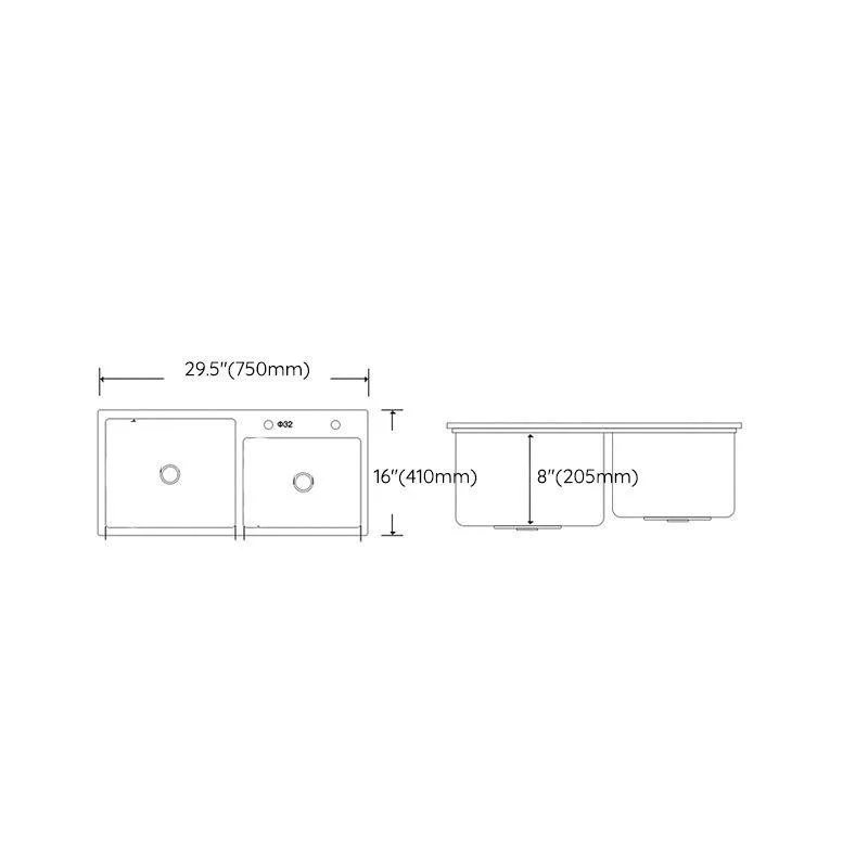 Modern Style Kitchen Sink Stainless Steel Kitchen Double Sink with Soundproofing -Bathlova