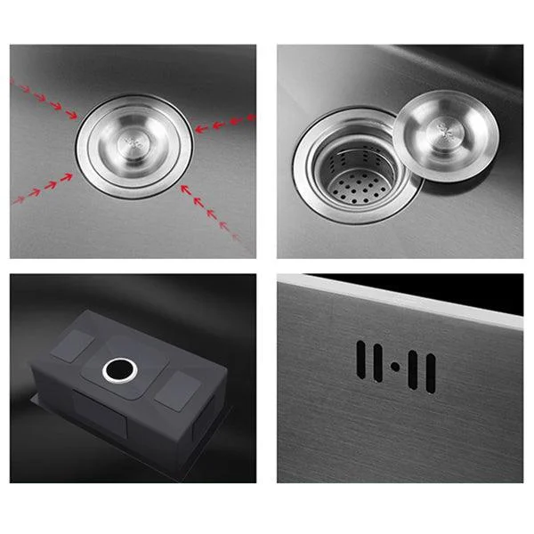 Modern Style Kitchen Sink Stainless Steel Kitchen Sink with Drain Strainer Kit -Bathlova