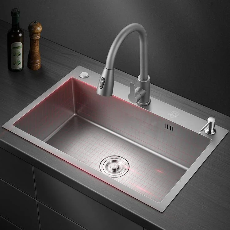 Modern Style Kitchen Sink Stainless Steel Kitchen Sink with Drain Strainer Kit -Bathlova