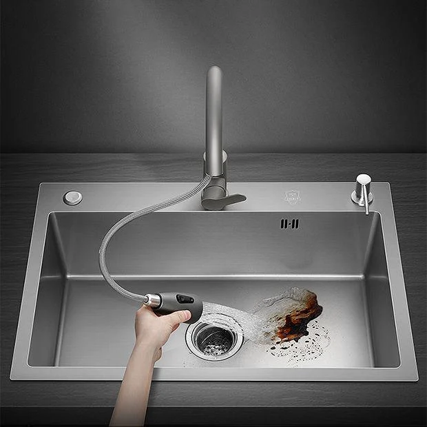 Modern Style Kitchen Sink Stainless Steel Kitchen Sink with Drain Strainer Kit -Bathlova