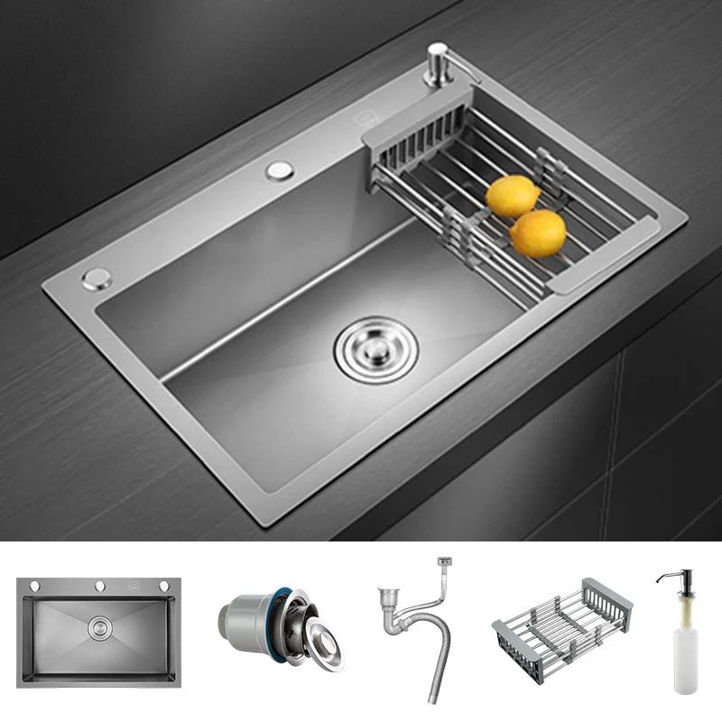 Modern Style Kitchen Sink Stainless Steel Kitchen Sink with Drain Strainer Kit -Bathlova