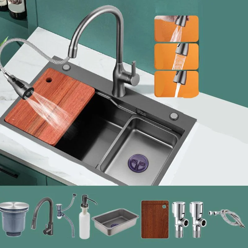 Modern Style Kitchen Sink Stainless Steel Kitchen Sink with Rectangle Shape -Bathlova