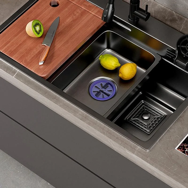 Modern Style Kitchen Sink Stainless Steel Kitchen Sink with Right Drain Placement -Bathlova