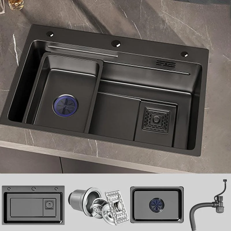 Modern Style Kitchen Sink Stainless Steel Kitchen Sink with Right Drain Placement -Bathlova