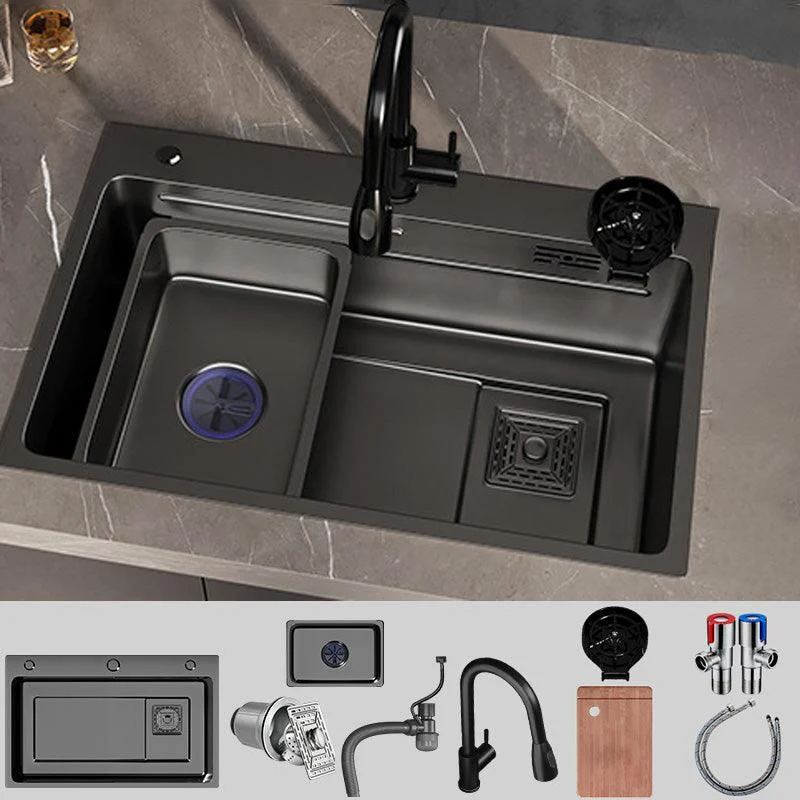 Modern Style Kitchen Sink Stainless Steel Kitchen Sink with Right Drain Placement -Bathlova